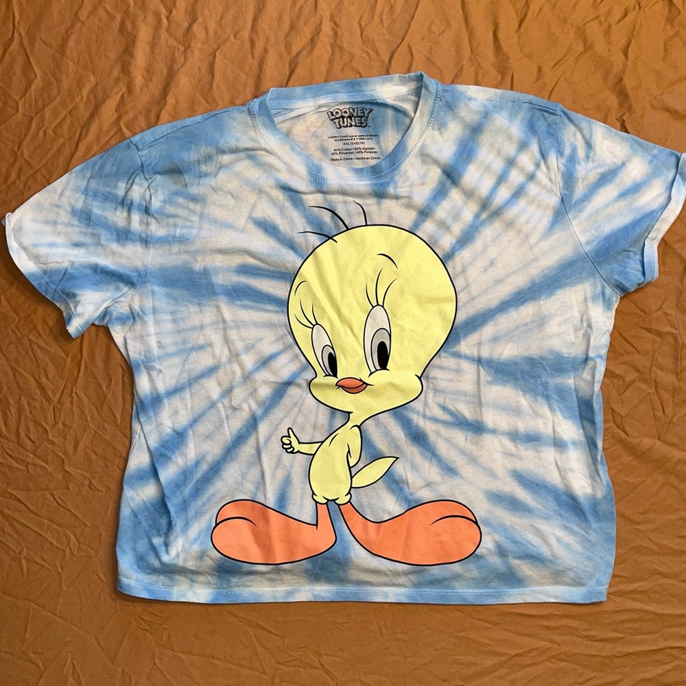 Tye Dye Tweety Bird Oversized/Half Shirt
